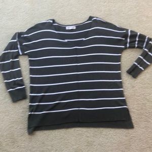 Army green & white stripes think sweater XL by Pink Rose gently worn